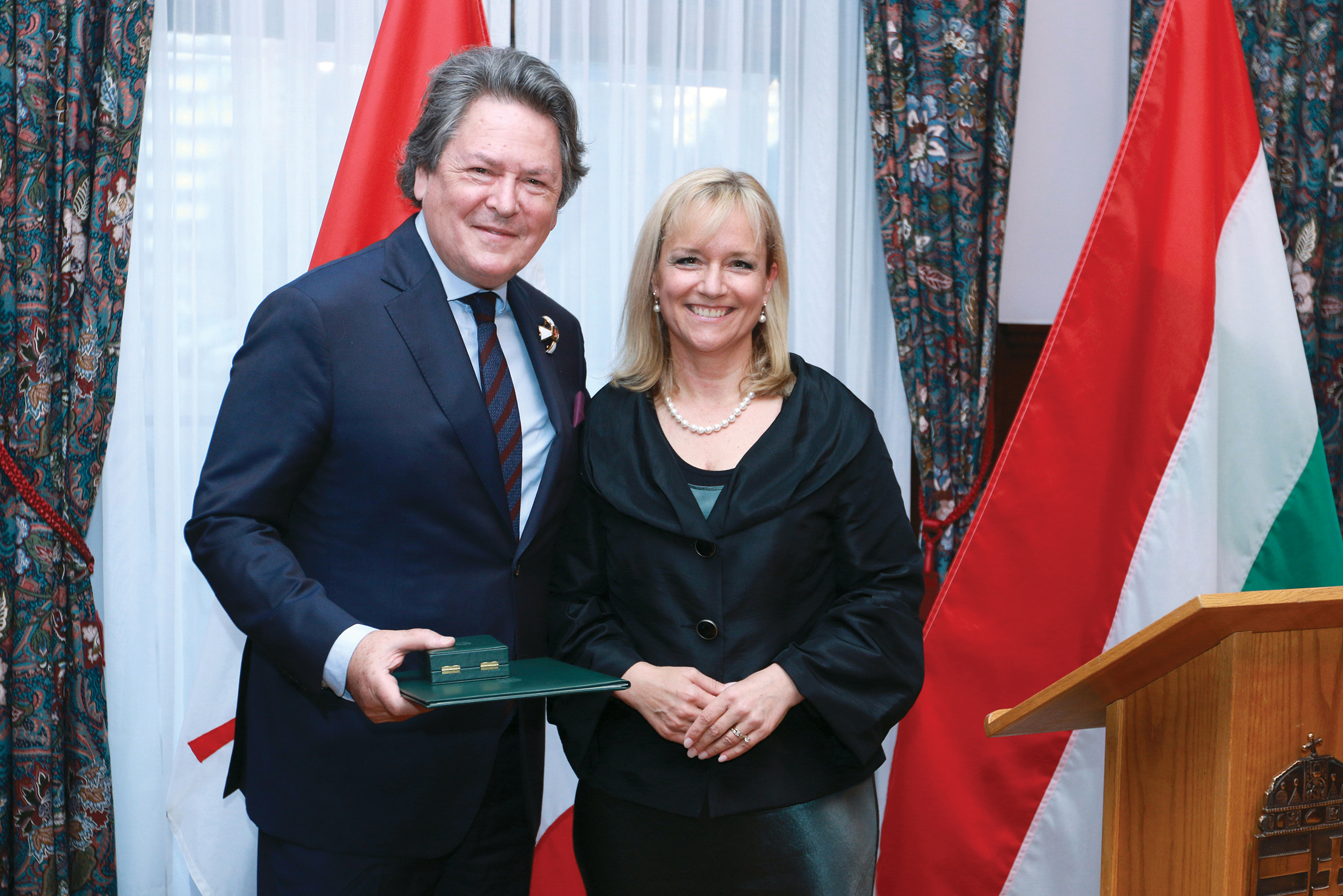 Dr. Peter Simon with the Ambassador of Hungary to Canada, Her Excellency Mária Vass-Salazar